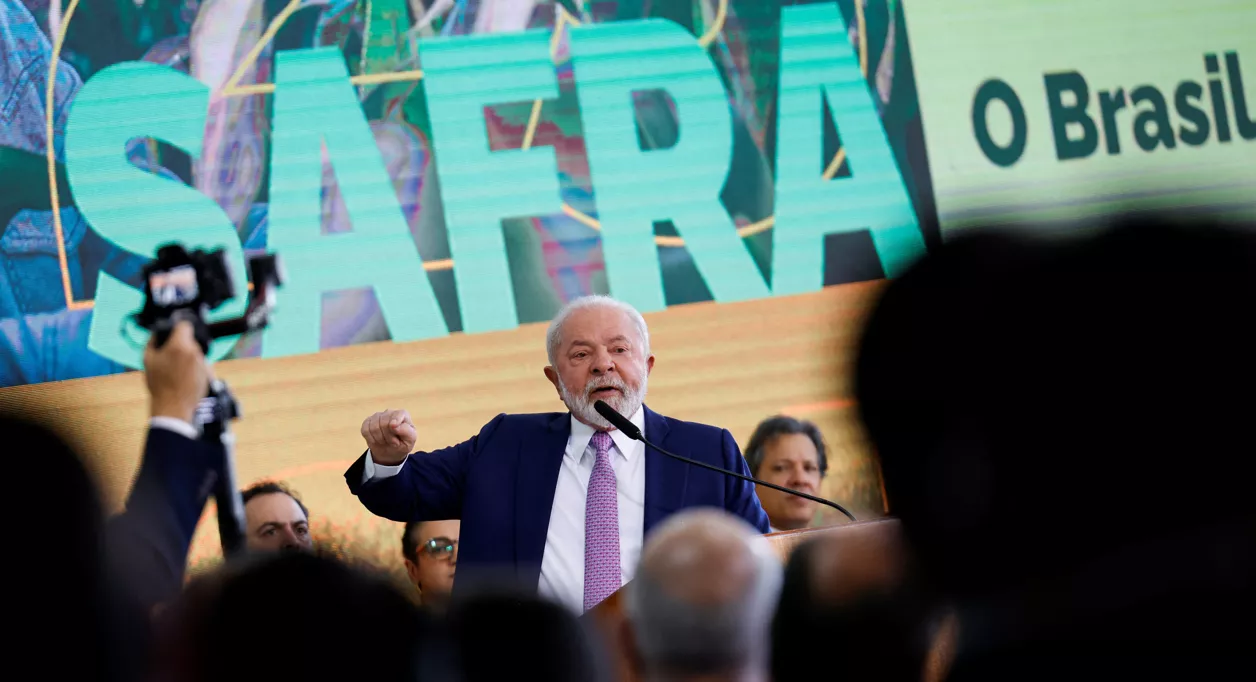 Presidente Lula durante cerimônia de lançamento do Plano Safra, em Brasília 27/06/2023