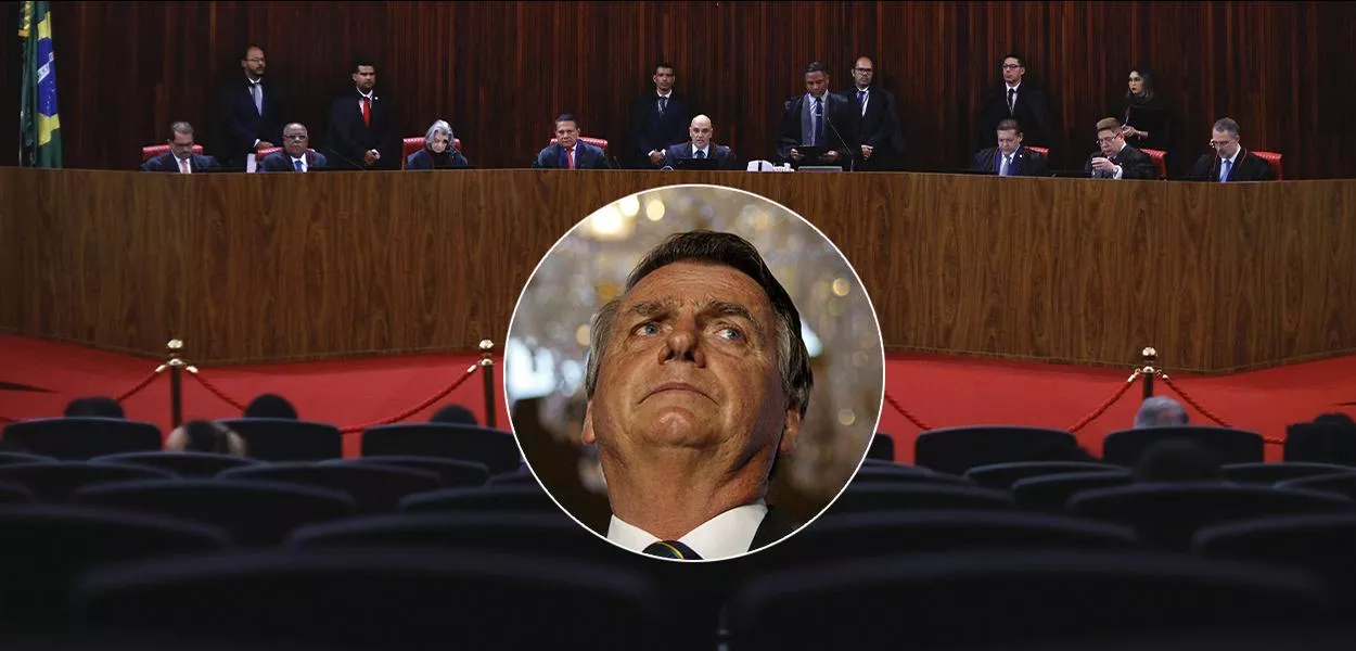Plenário do TSE e Jair Bolsonaro 