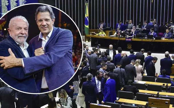 Presidente Lula, ministro Fernando Haddad e plenário da Câmara 