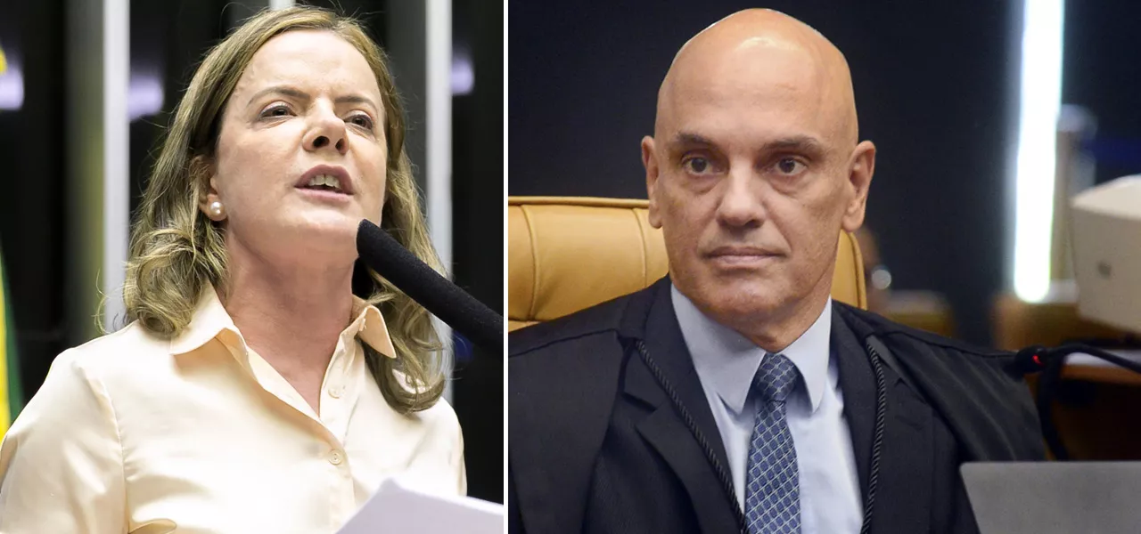 Gleisi Hoffmann e Alexandre de Moraes 