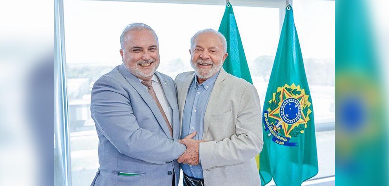 Jean Paul Prates (à esq.) e Luiz Inácio Lula da Silva