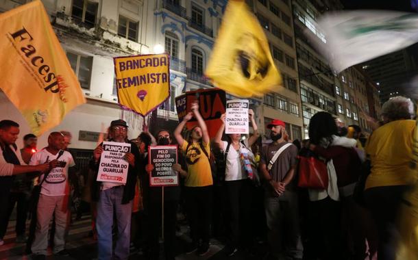 Movimento negro faz ato pedindo fim da Operação Escudo, da PM de Tarcísio, que matou inocentes em São Paulo