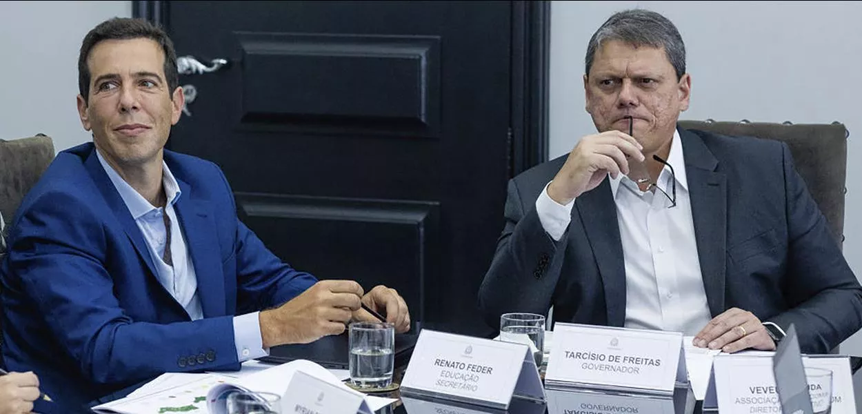 Renato Feder (à esq.) e Tarcísio de Freitas