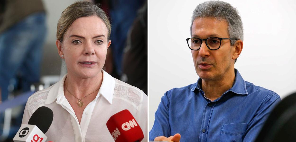 Gleisi Hoffmann e Romeu Zema