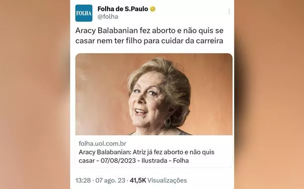 Folha ataca Aracy Balabanian no dia de sua morte