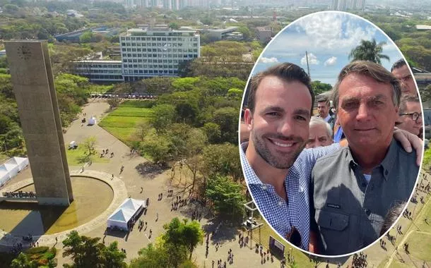 Câmpus da USP e Lucas Bove com Jair Bolsonaro