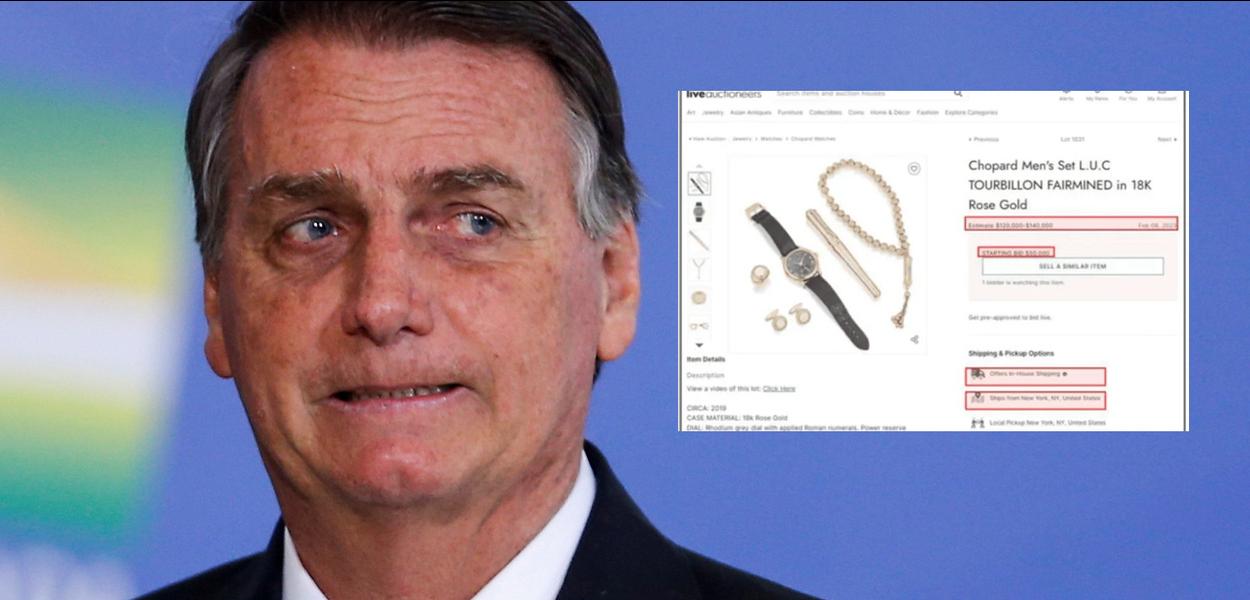 Jair Bolsonaro e joias em site de leilão 