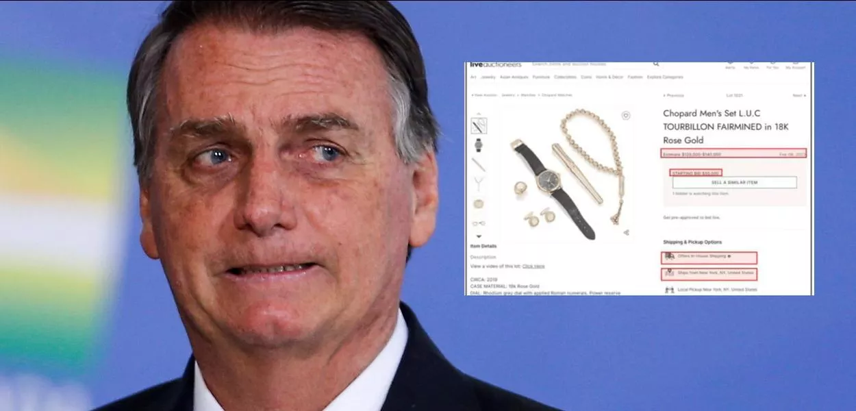 Jair Bolsonaro e joias em site de leilão 