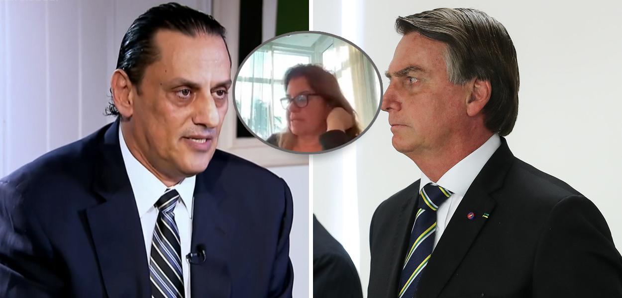 Frederick Wassef (à esq.), Maria Christina Mendes Caldeira e Jair Bolsonaro