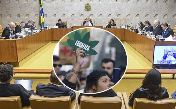 Plenário do Supremo Tribunal Federal e ato pela legalização do uso de maconha 
