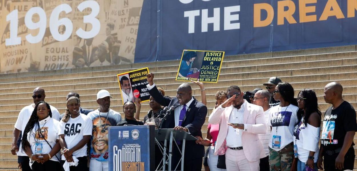 Manifestação celebra discurso histórico de Luther King por justiça e igualdade nos EUA 