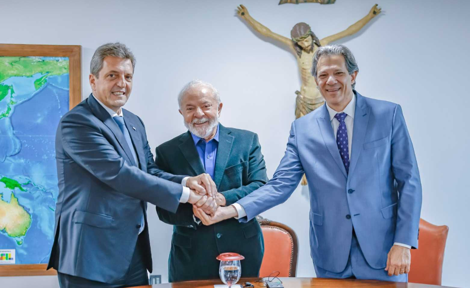 Sergio Massa, Lula e Fernando Haddad 28/8/23