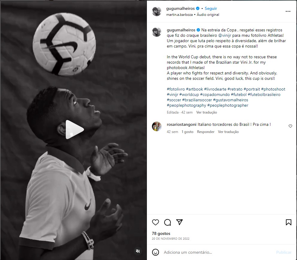 Print da foto de Vinícius Júnior que será vendida