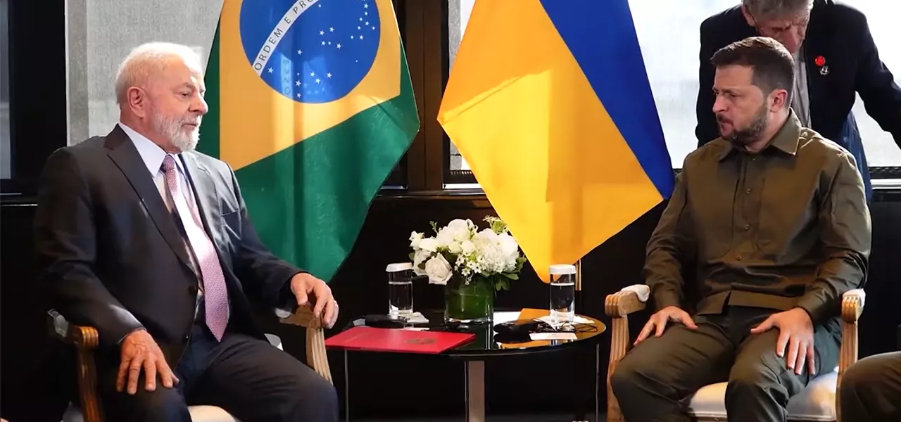 Presidente Luiz Inácio Lula da Silva e o presidente da Ucrânia, Volodymyr Zelensky