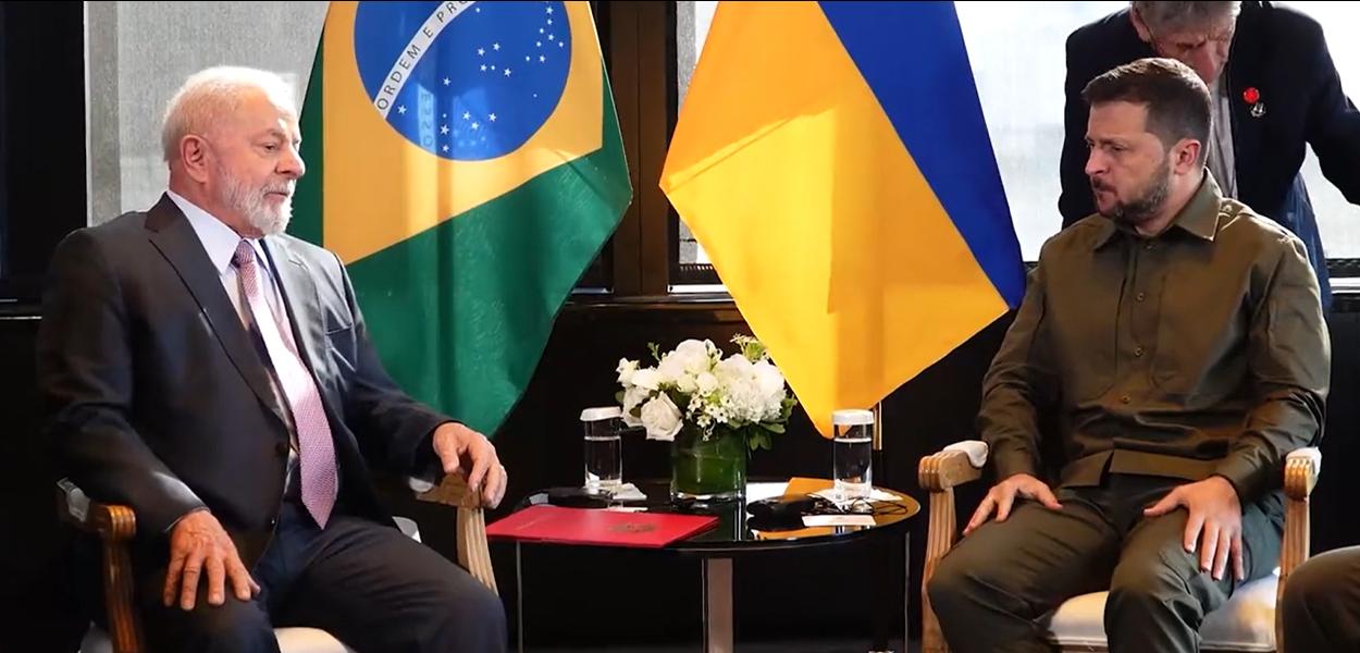 Presidente Luiz Inácio Lula da Silva se reúne com o presidente da Ucrânia, Volodymyr Zelensky