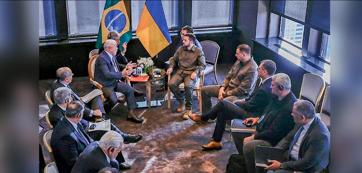 Presidente Luiz Inácio Lula da Silva se reúne com o presidente da Ucrânia, Volodymyr Zelensky