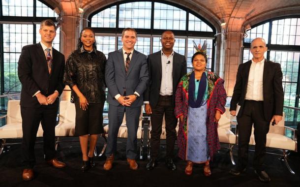 Sonia Guajajara em evento em Nova York (Foto: Leo Otero | Ascom MPI) Sonia Guajajara em evento em Nova York