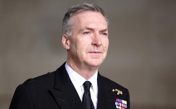 FILE PHOTO: Britain's Chief of the Defence Staff Admiral Tony Radakin arrives at the BBC headquarters in London, Britain, March 6, 2022. REUTERS/Henry Nicholls/File Photo