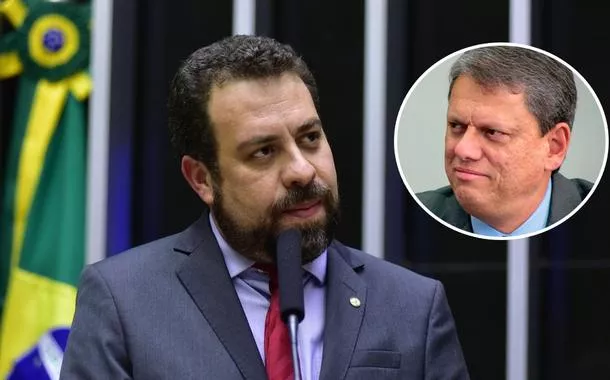 Guilherme Boulos (mais destaque) e Tarcísio de Freitas