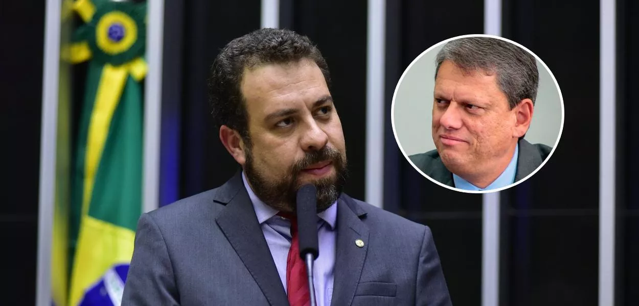 Guilherme Boulos (mais destaque) e Tarcísio de Freitas