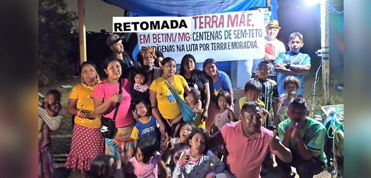 Retomada Terra Mãe, em Betim, MG, com algumas lideranças, jovens e crianças indígenas Warao. Setembro de 2023