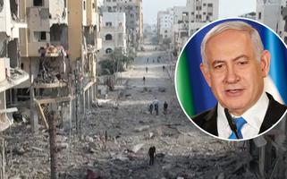 Benjamin Netanyahu e Faixa de Gaza após ataque de Israel