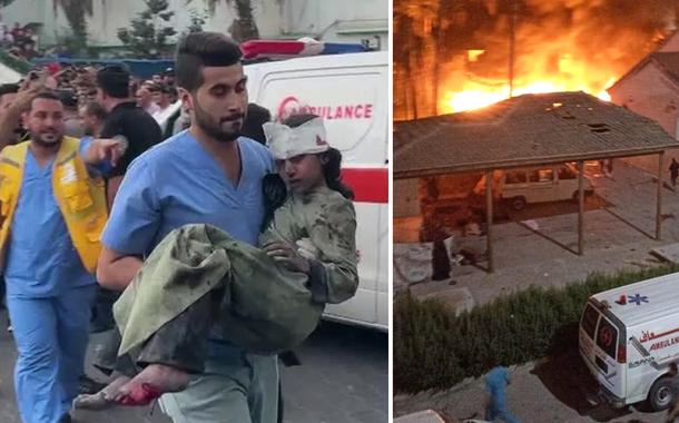 Israel ataca hospital em Gaza e mata mais 500 pessoas