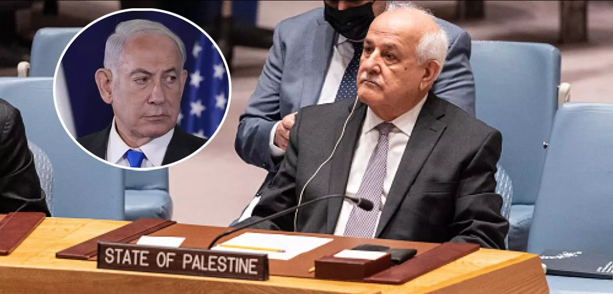 Benjamin Netanyahu e Riyad Mansour