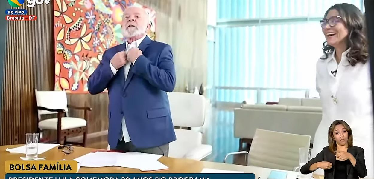 Presidente Lula de pé após cirurgia no quadril