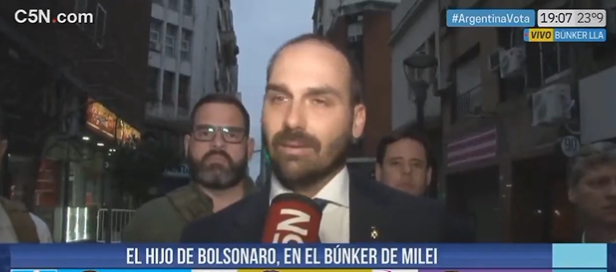 Eduardo Bolsonaro em entrevista ao canal argentino C5N