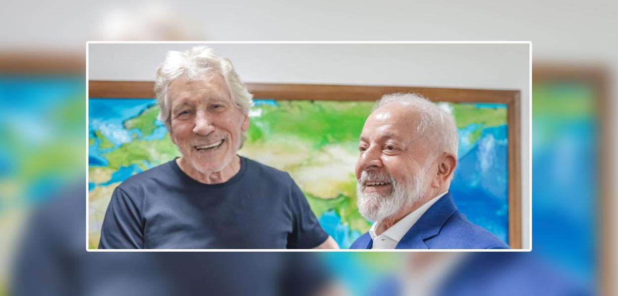 Roger Waters (à esq.) e Luiz Inácio Lula da Silva