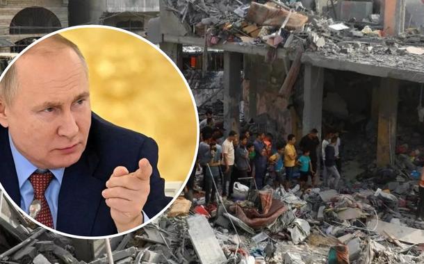 Vladimir Putin e a destruição em Gaza