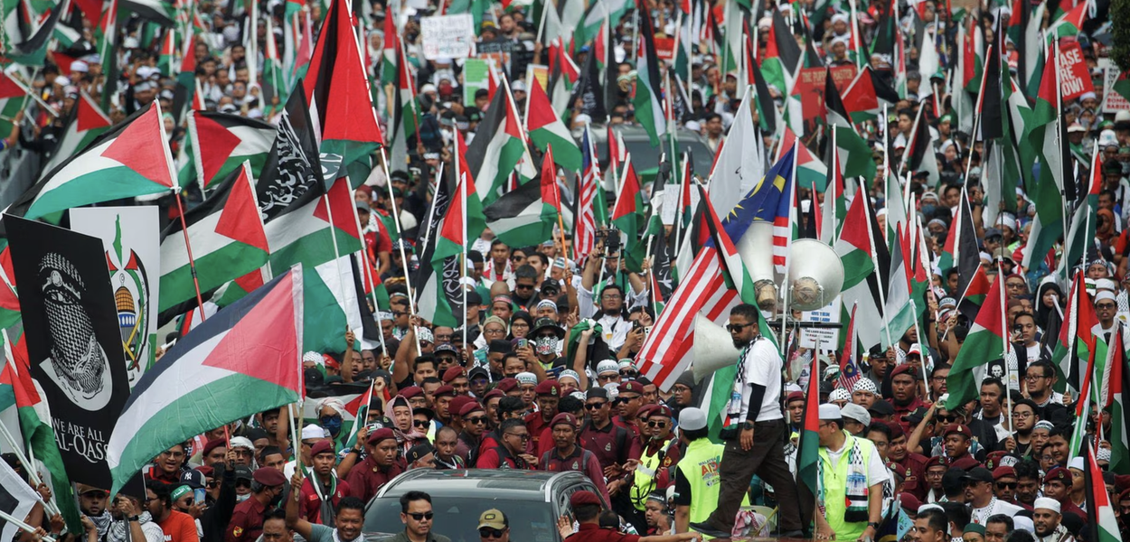 Manifestação pró-Palestina na Malásia