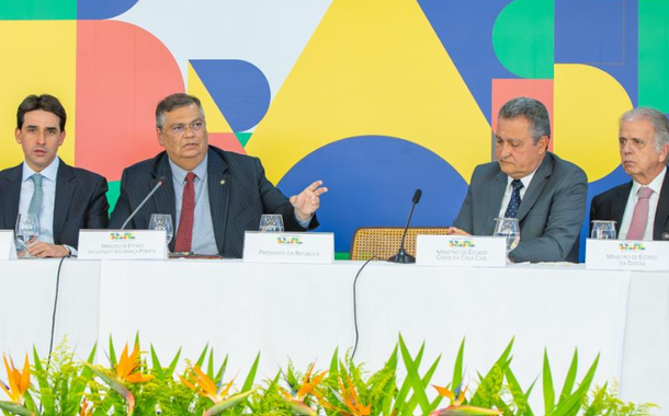 Ministros de Lula durante anúncio da GLO dos portos e aeroportos de SP e RJ 01/11/2023