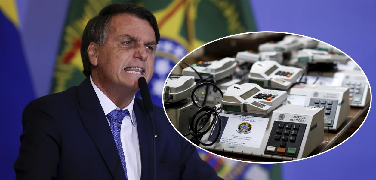 Bolsonaro e urnas eletrônicas