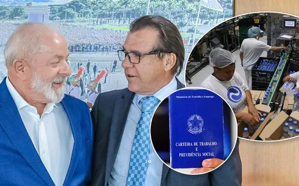 Lula e ministro do Trabalho, Luiz Marinho. 