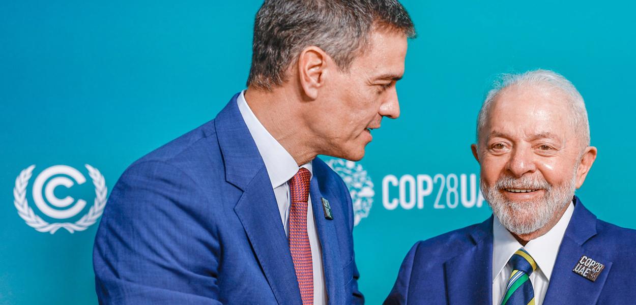 Presidente Lula e o presidente do Governo da Espanha, Pedro Sánchez, na COP28, Expo City Dubai