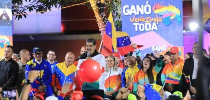 Presidente Nicolás Maduro felicitou a vitória, 3 de dezembro de 2023