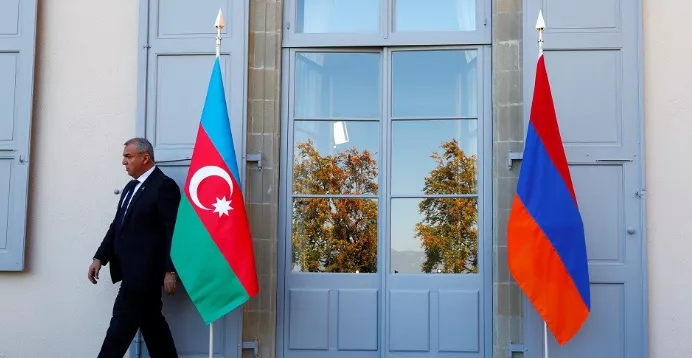 Bandeiras de Azerbaijão e Armênia