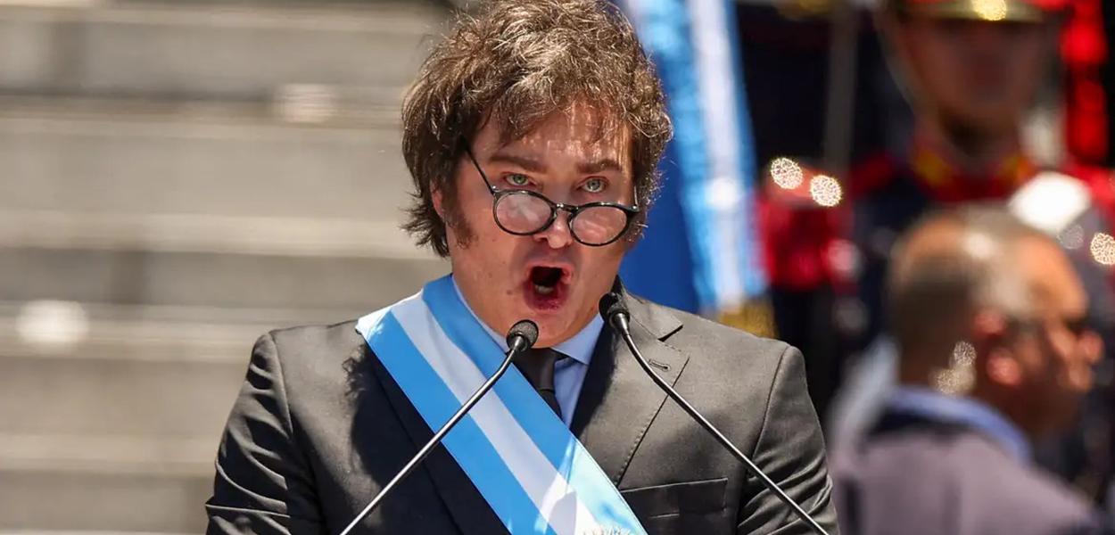 Presidente de extrema direita Javier Milei, da Argentina