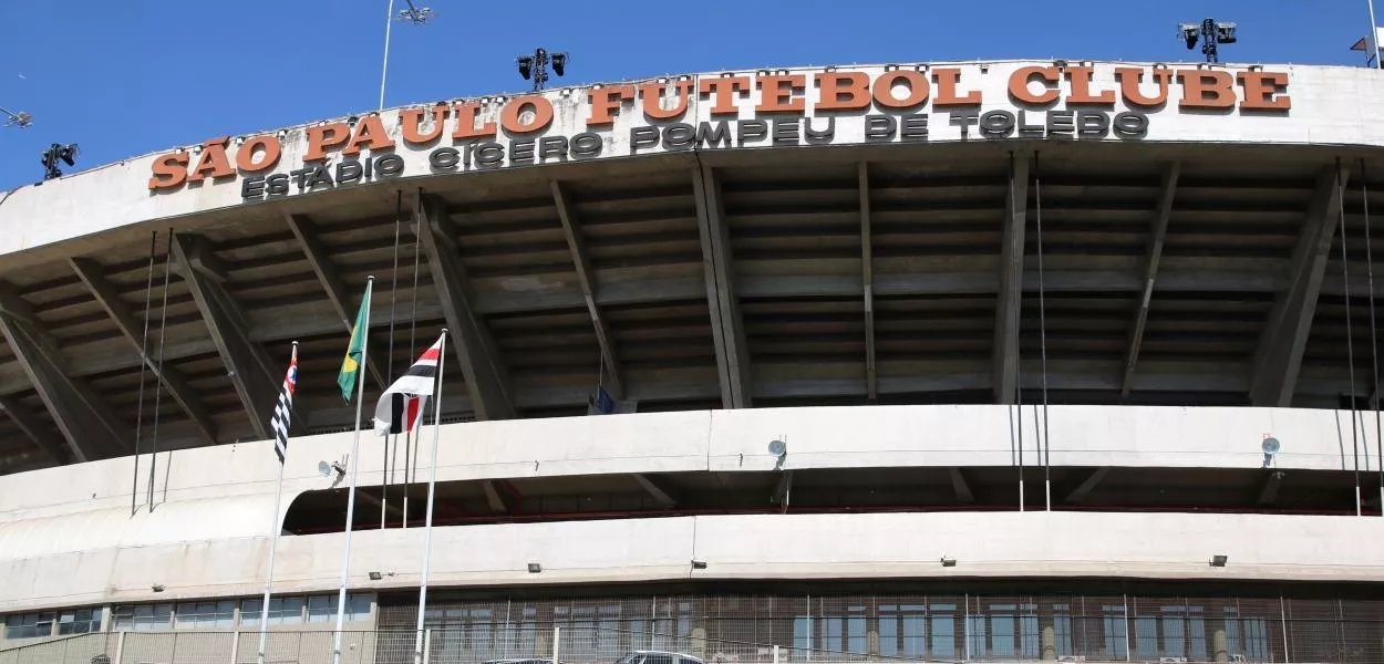 Fachada do Estádio do Morumbi, na zona oeste de São Paulo