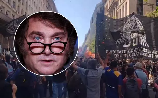 Javier Milei e protestos na Argentina