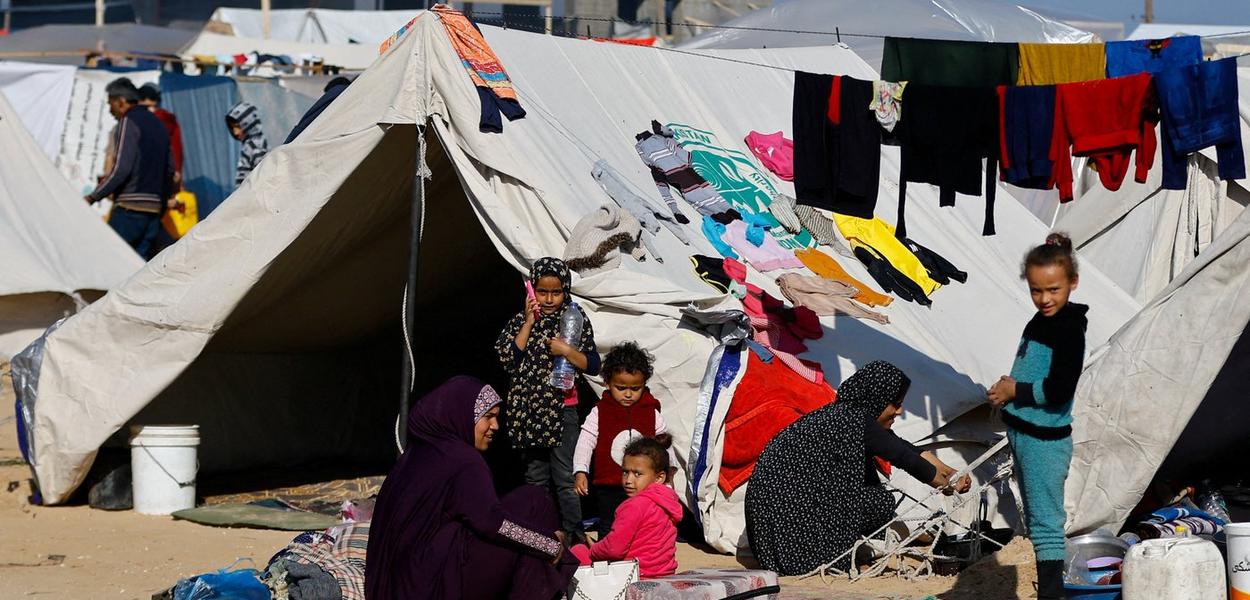 Faixa de Gaza: campo de refugiados palestinos