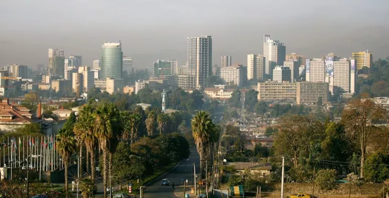 Uma vista geral mostra a paisagem urbana da capital da Etiópia, Adis Abeba, 29 de janeiro de 2017