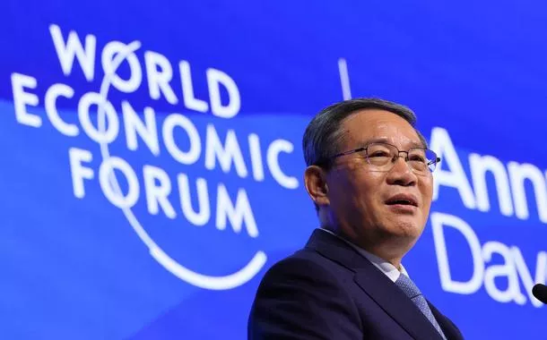 Premiê da China, Li Qiang, durante o Fórum Econômico Mundial em Davos
16/01/2024