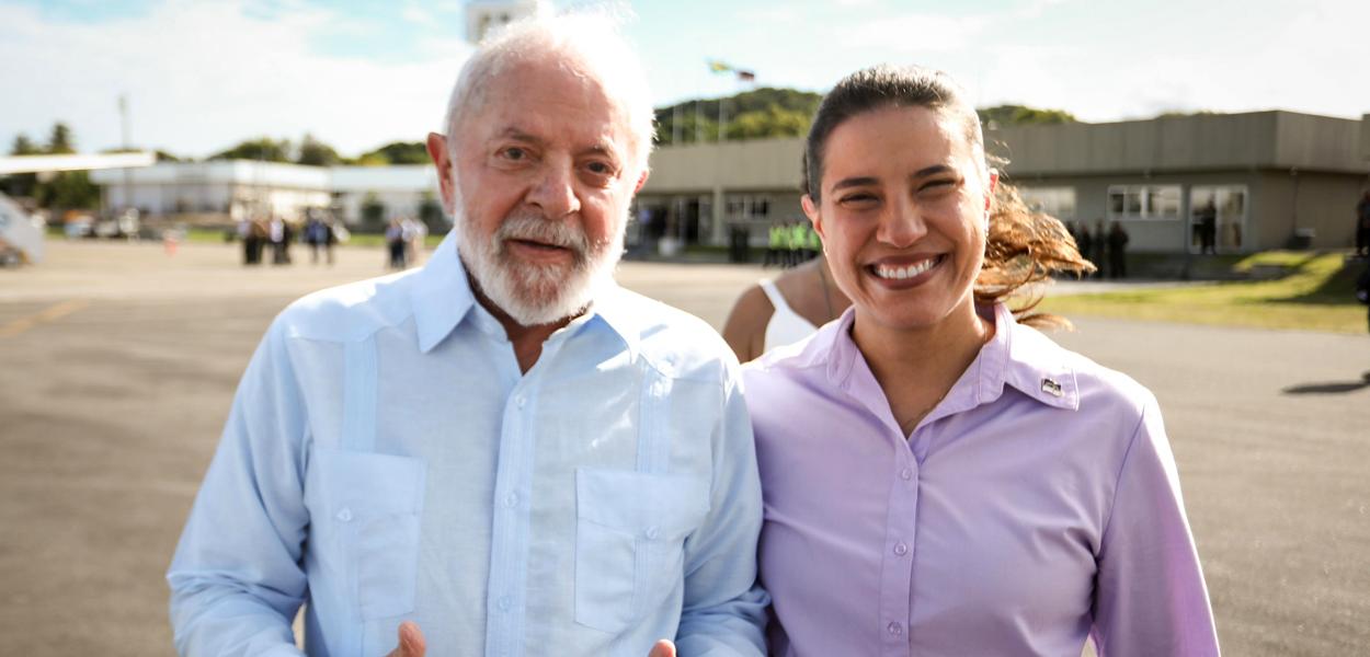 O presidente Lula e a governadora de Pernambuco, Raquel Lyra