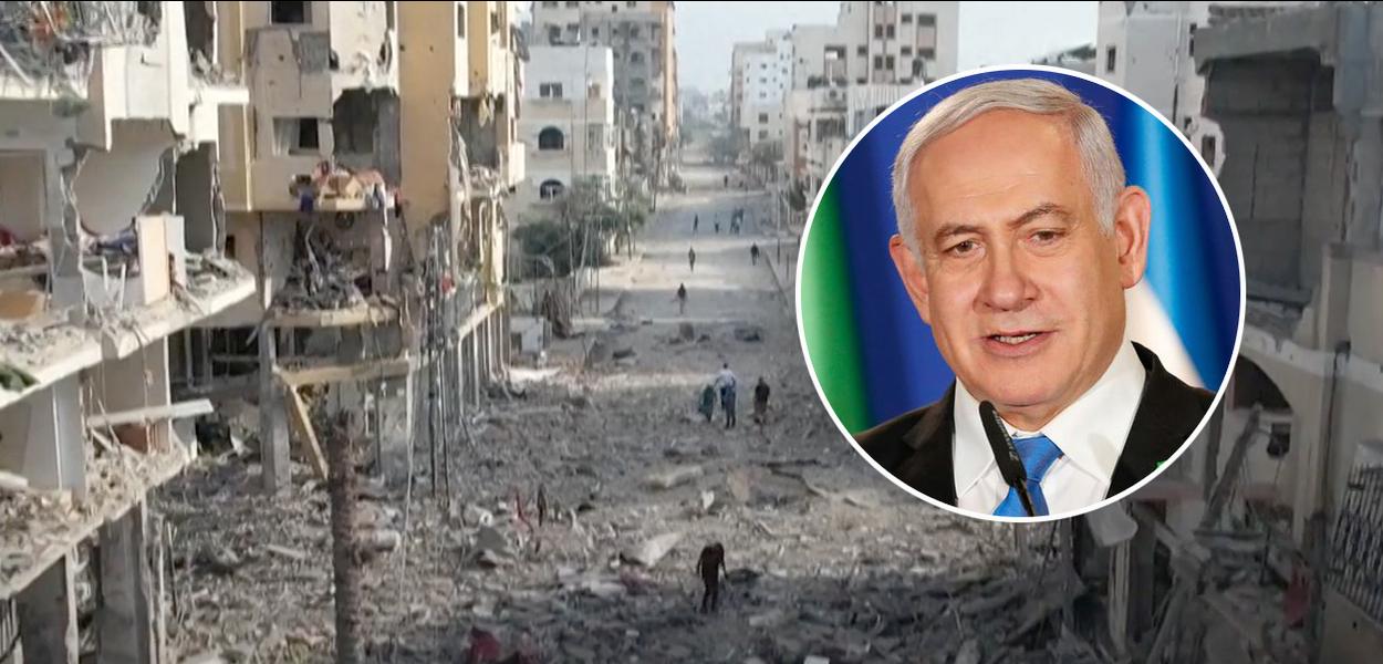 Benjamin Netanyahu (primeiro-ministro de Israel) e Faixa de Gaza