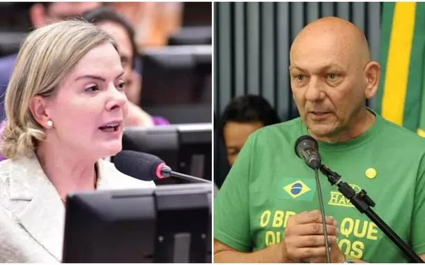 Gleisi Hoffmann e Luciano Hang