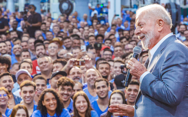Presidente Lula durante o anúncio do Novo Ciclo de Investimentos da Volkswagen do Brasil, em São Bernardo do Campo (SP)