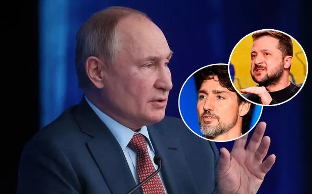 Putin faz ataques à Ucrânia e ao Canadá durante entrevista a Tucker Carlson